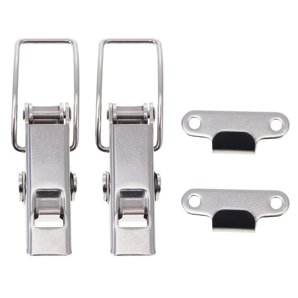 2pcs Stainless Steel Buckle Lock Accessory Cabinet Buckle Case Hasp Accessories