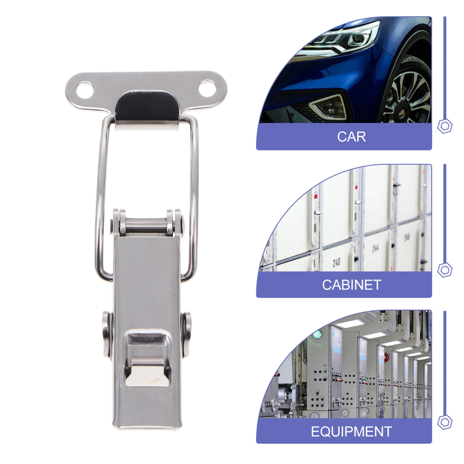 2pcs Stainless Steel Buckle Lock Accessory Cabinet Buckle Case Hasp Accessories