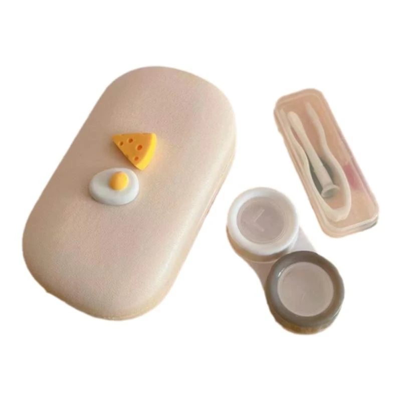 1 Set of Cute Contact Lens Case Kit Contact Lens Case with Tools Portable Contact Lens Case