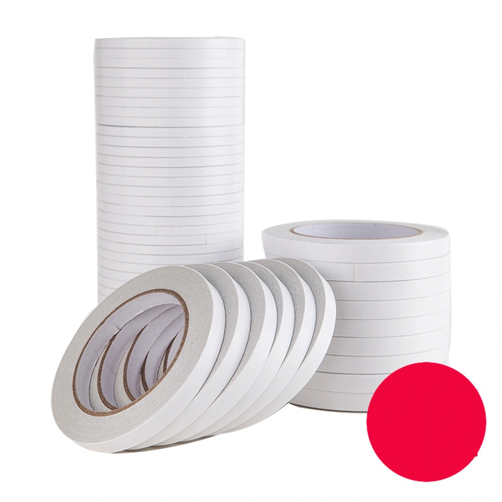 6PCS Office Stationery Handmade Thin Double-sided Tape Transparent Double-sided Adhesive Tape Fastener Tape for Crafts Offfice School Stationery Supplies (10mmX8m)