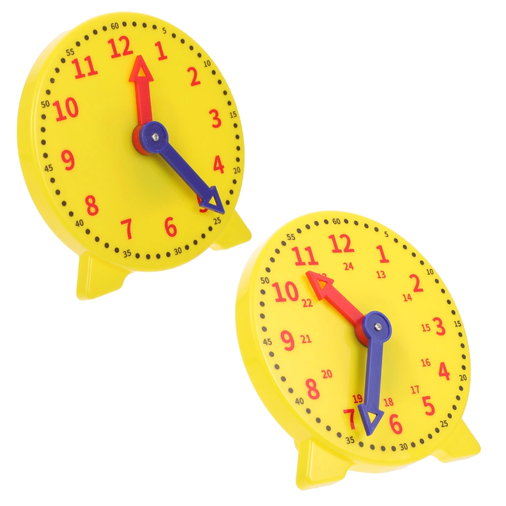 2pcs Teaching Clock Model Student Clock Model Learning Time Student Clock