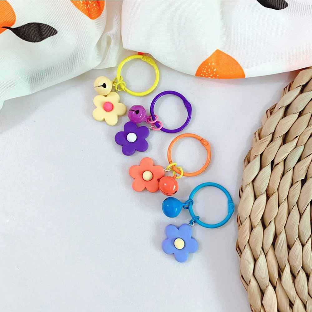 14Pcs Macarons Flower Key Rings Resin Lovely Candy Colors Key Chains for Girls Women (Orange Purple Green Yellow Red Blue Pink 2 Each)