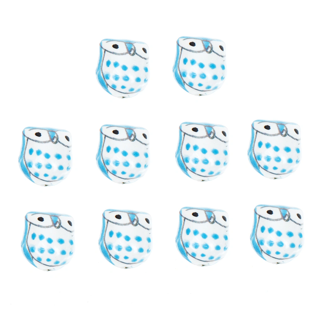 10pcs Owl Design Ceramic Beads Cartoon Beads Bracelet Beads Diy Jewelry Supplies Bracelet Beads