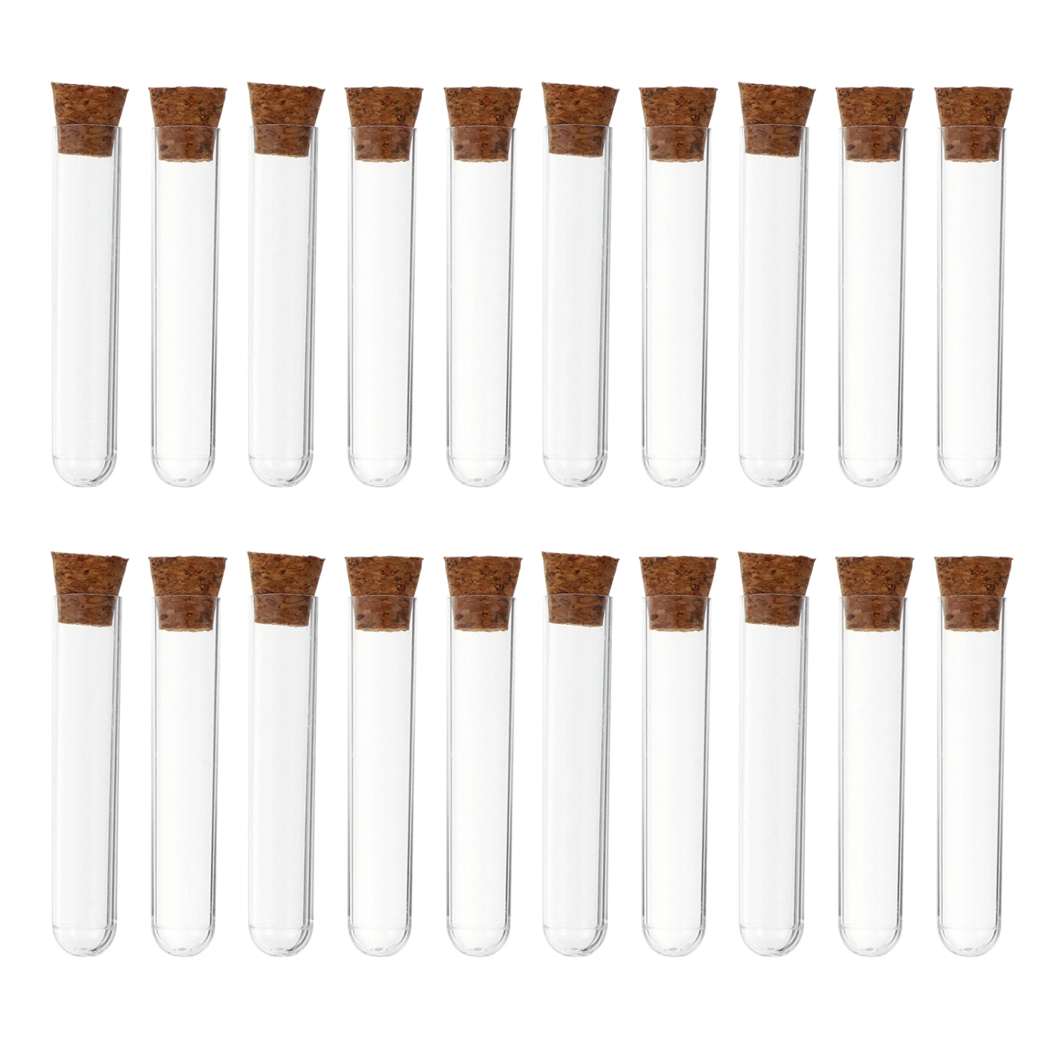 40Pcs Test Tubes Plastic Tubes with Corks Transparent Test Tubes Supplies