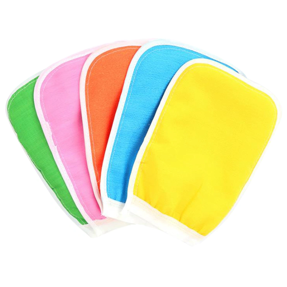 5pcs Exfoliating Gloves Scrubbing Deep Rubbing Mitts Exfoliator Gloves Remover Cleansing Tools for Bathing Shower Spa Brush (Mixed Color)