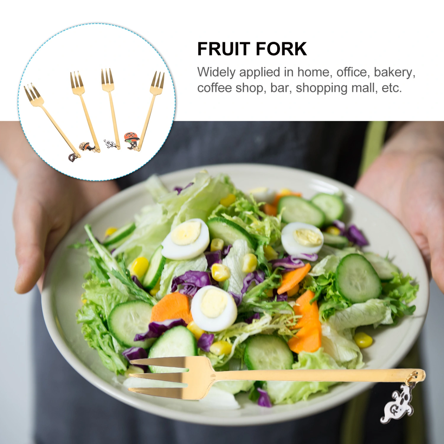 4pcs Halloween Tableware Fruit Forks Dessert Cake Forks Stainless Steel Forks
