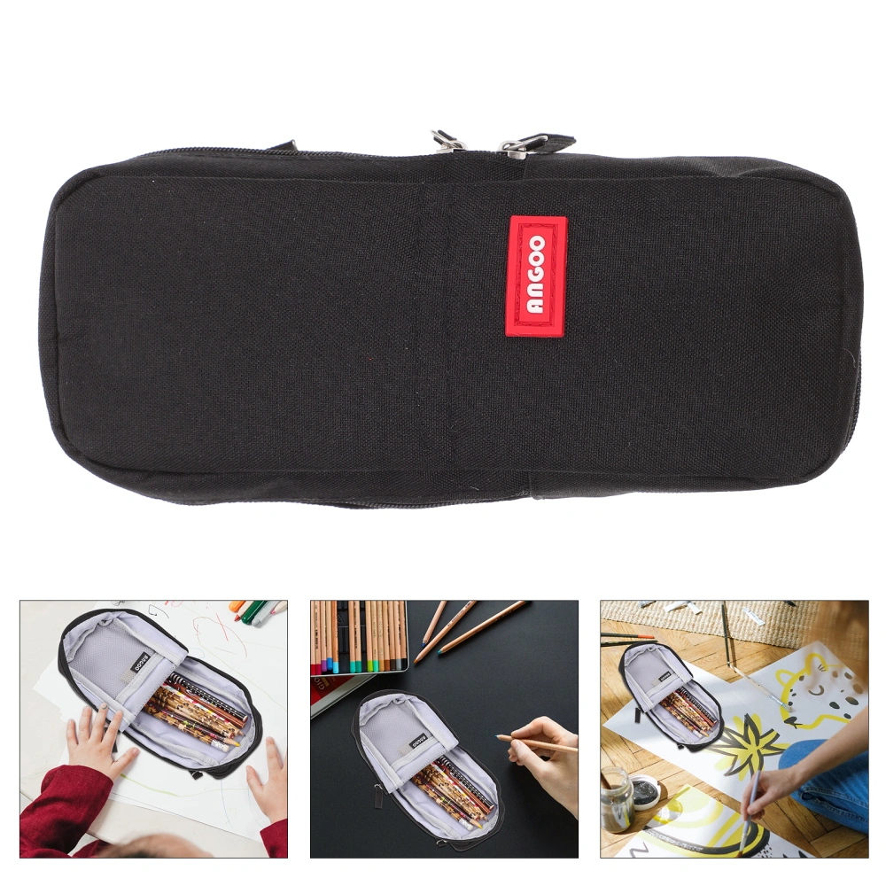 Folding Pen Bag Double Layer Pen Bag Fashion Zipper Large Capacity Pen Bag