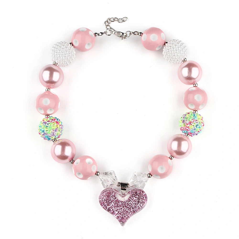 2pcs/set Beaded Necklace and Bracelet Set Handmade Acrylic Jewelry Set in Candy Color for Children