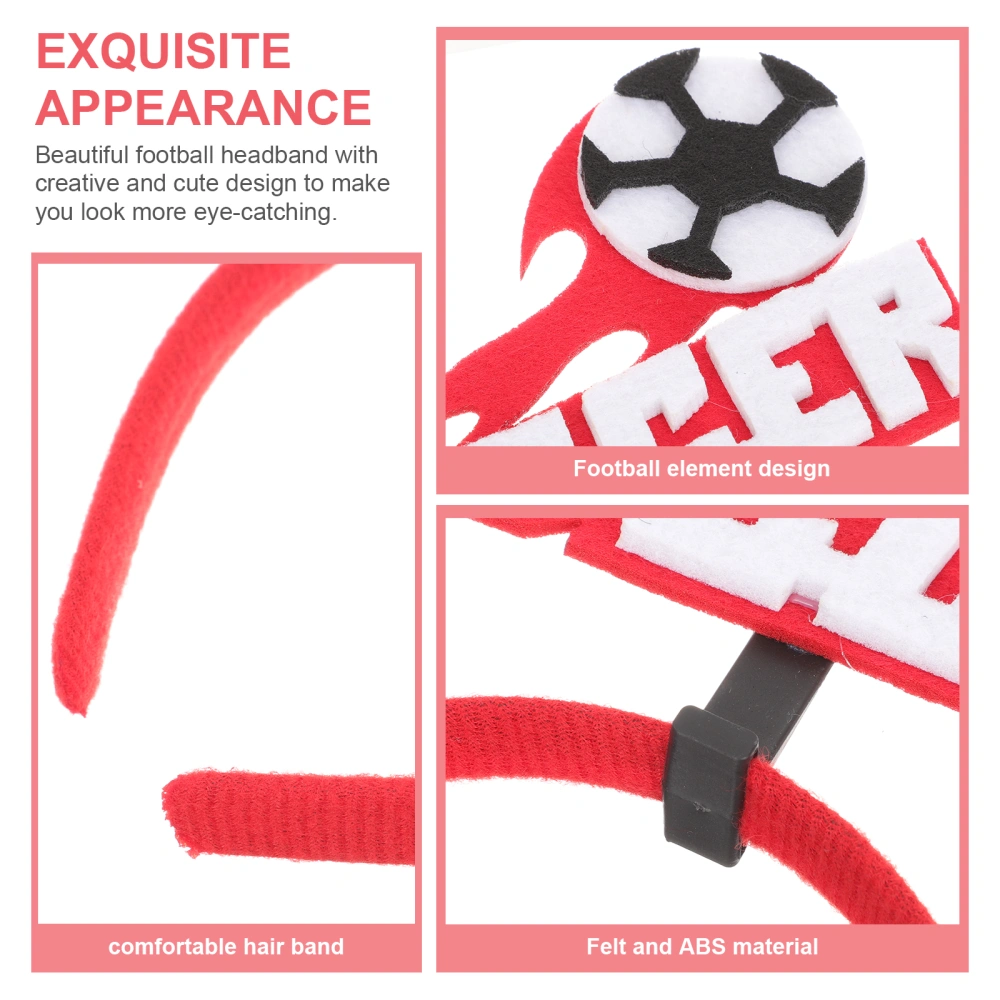 4Pcs Football Headbands Party Hair Hoops Soccer Themed Hair Hoops Themed Party Supplies