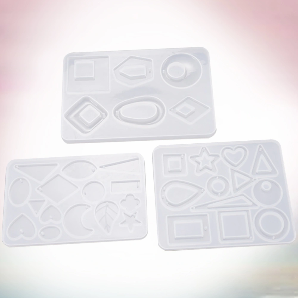 3PCS DIY Crystal Earring Pendant Silicone Mold Jewellery Molds for Crafting Pendant Jewelry Making