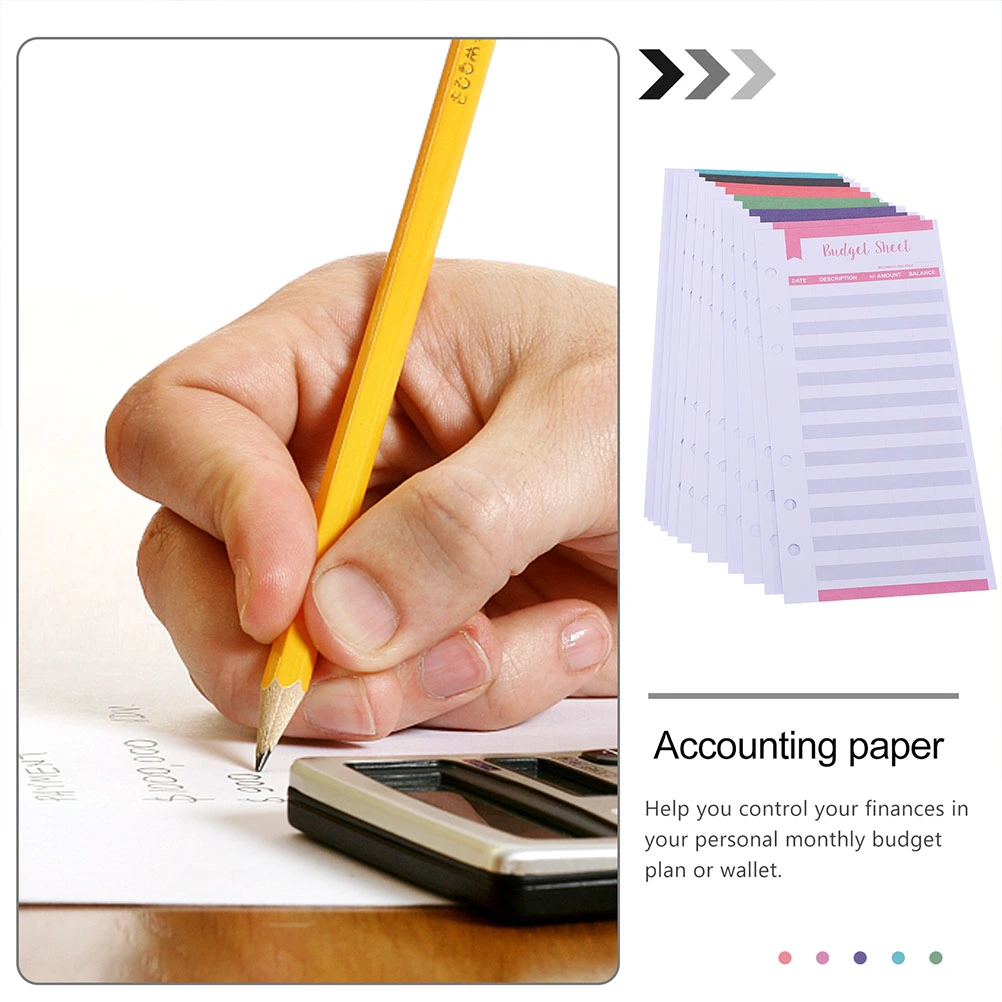 40Pcs Binder Budget Sheets Expense Budget Sheets for Personal Use (Assorted Color)