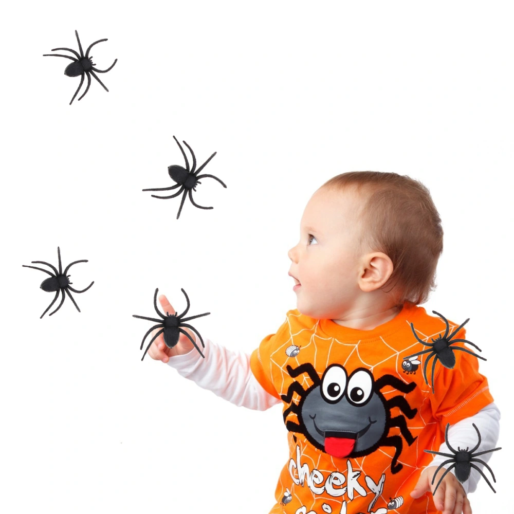 20 Pcs Plastic Spiders Toy Simulation Big Spider Model Toys Prank Joking Halloween Props Children's Model Toys for Halloween Parties Carnivals Costume Party (Black)