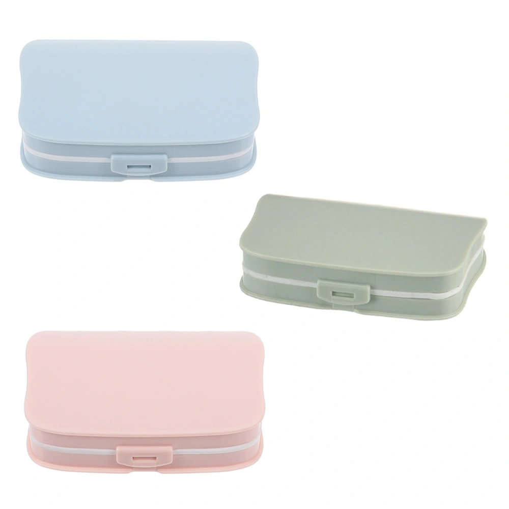 3pcs Portable Medicine Storage Box Simple Jewelry Container Four Grids Case