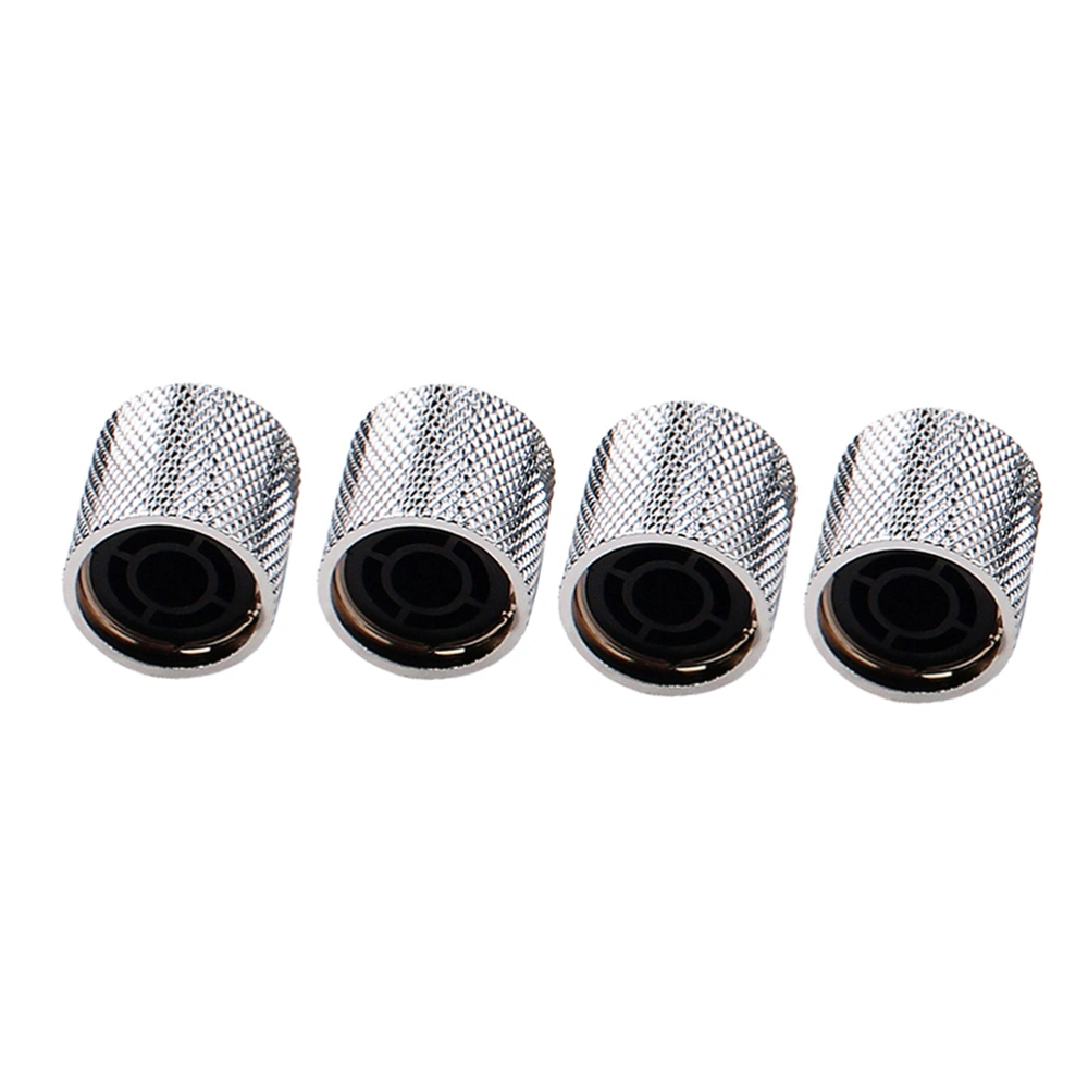 4 Pcs GD104 Plated Electric Guitar and Bass Tone Volume Electronic Control Knobs (Silver)