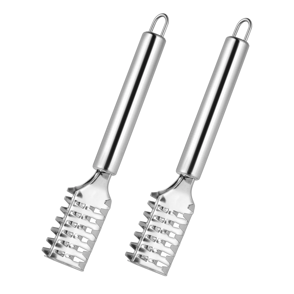 BESTONZON 2PCS Staineless Steel Living Fish Scale Shaver Fish Scale Scraper for Fast Cleaning Fish Skin