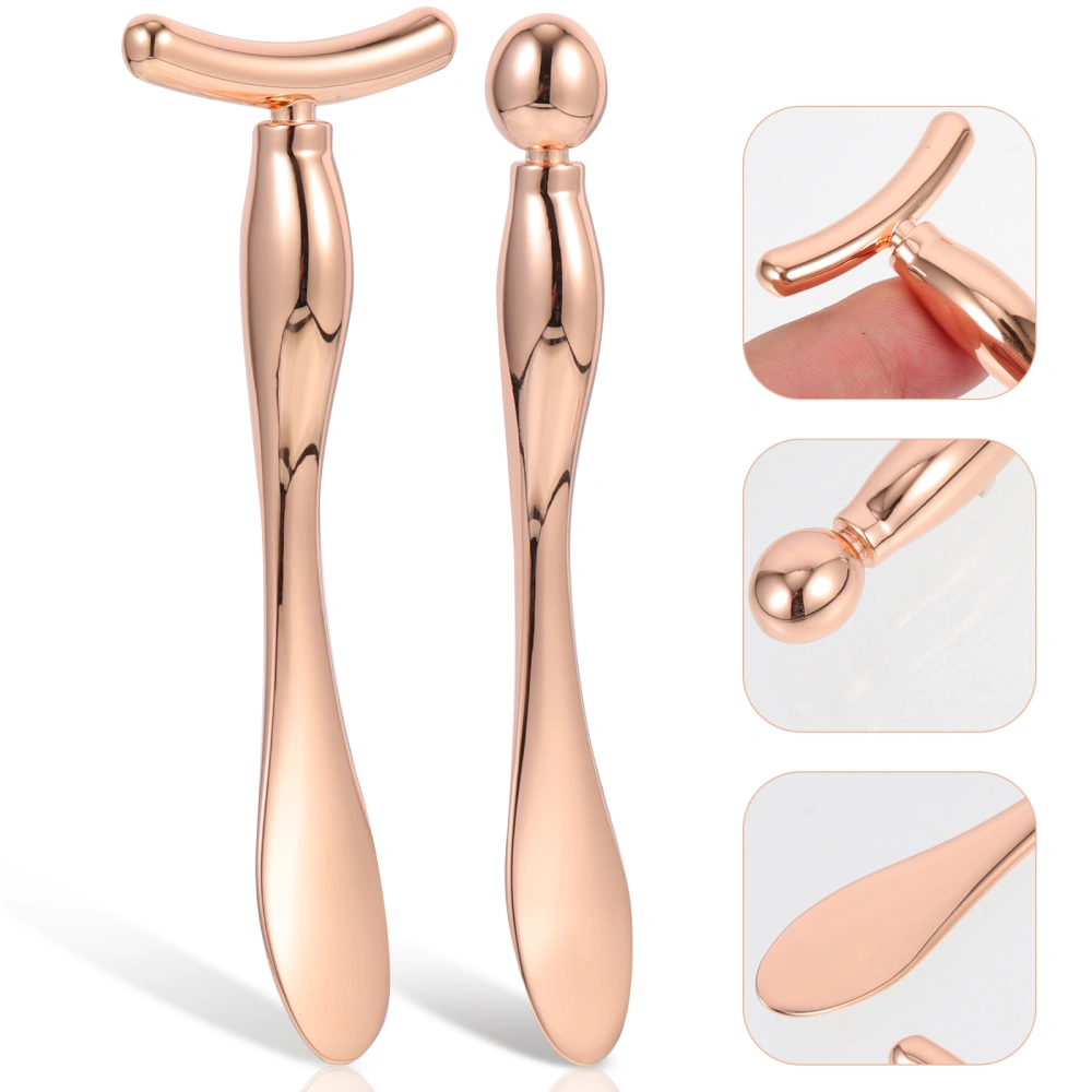 2pcs T-shaped Eye Massagers Alloy Beauty Roller Skin Care Supplies for Women Eye Care