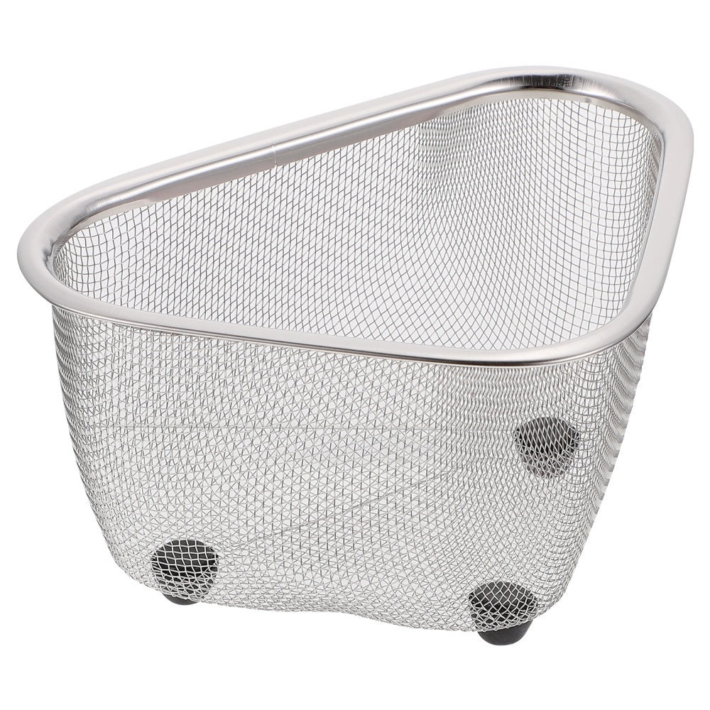 1pc Sink Corner Storage Basket Triangle Shape Sink Draining Basket for Kitchen