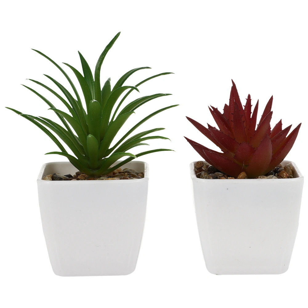 2Pcs Artificial Succulent Plants Fake Plants Desktop Small Bonsai Decorative Bonsai