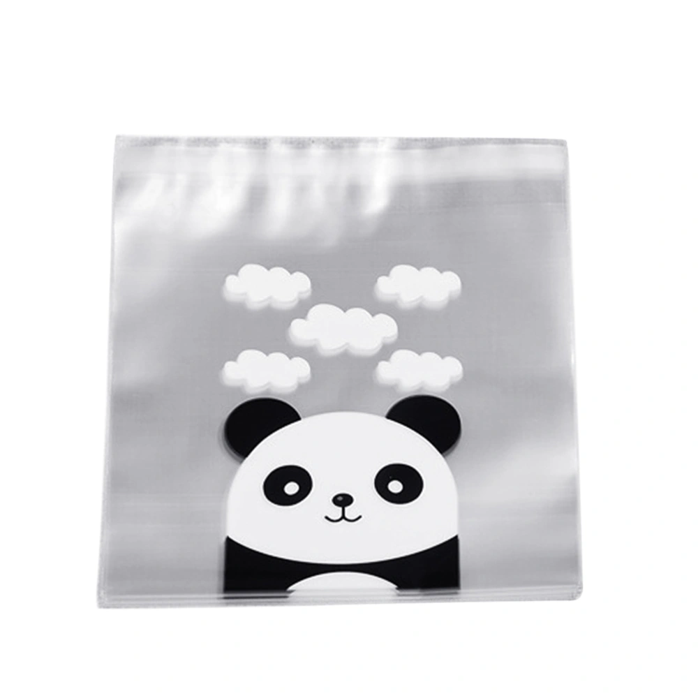 100pcs Adorable Panda Pattern Candy Bags Transparent Packaging Bags Self Adhesive Gift Pouch for Bakery Cookie Candy Snacks Gift