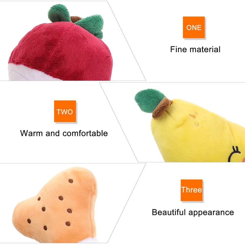 4pcs Supple Cat Bite Toys  Hamster Chewing Playthings Pet Plush Playthings