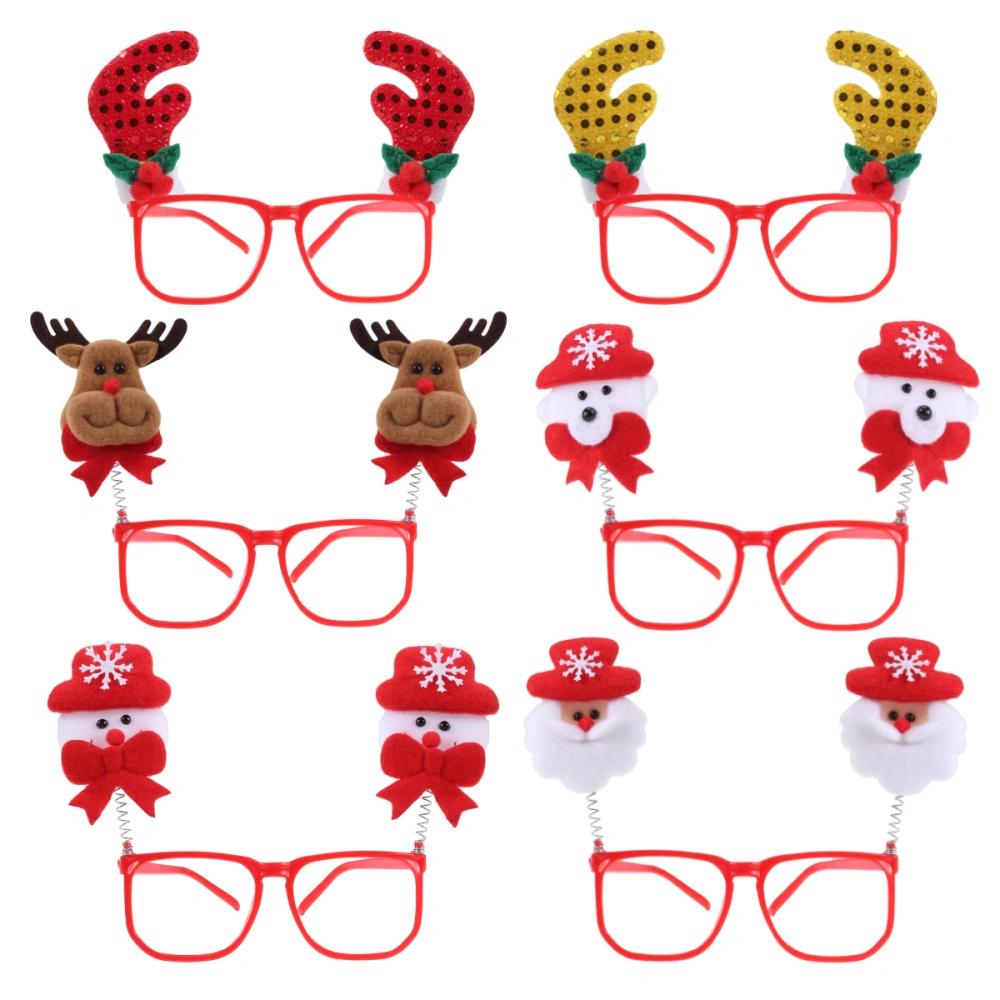 6pcs Christmas Funny Glasses Sunglasses Photo Props Party Favors for Kids Birthday Costume Party Cosplay