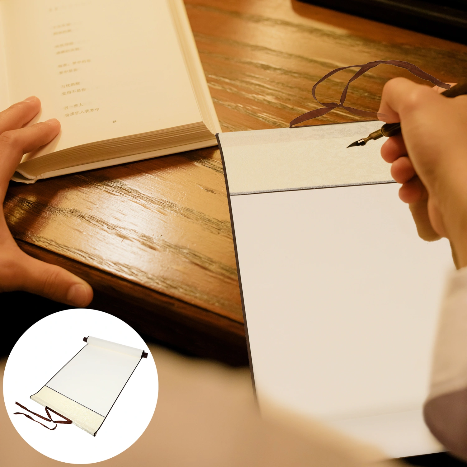 Chinese Painting Scroll Chinese Rice Paper Scroll Blank Calligraphy Scroll for Wall
