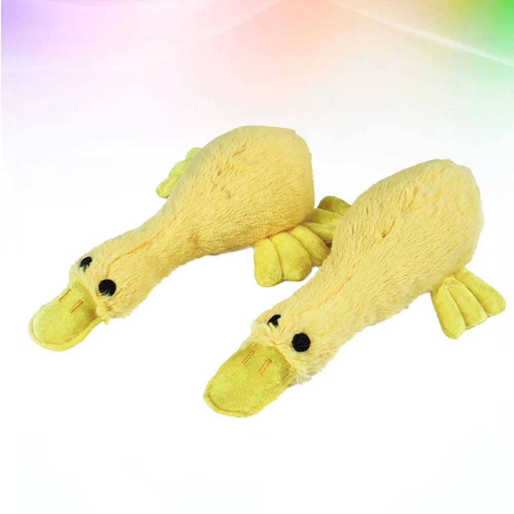 2pcs Dog Chew Toy Plush Duck Shaped Squeaky Squeaking Sound Toy Plush Pet Puppy Toys Pets Bite Chewing Puppy Dog Toy