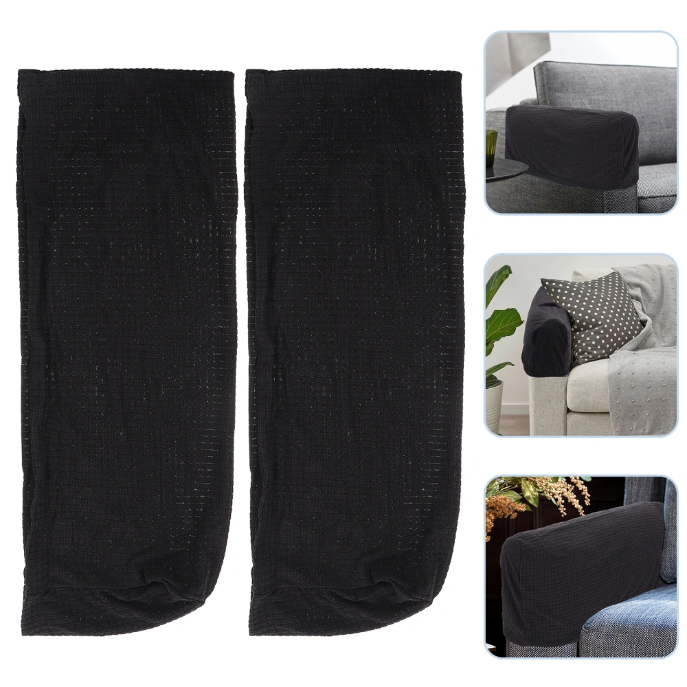 1 Pair Waterproof Sofa Armrest Cover Dustproof Cover Elastic Sofa Armrest Protector