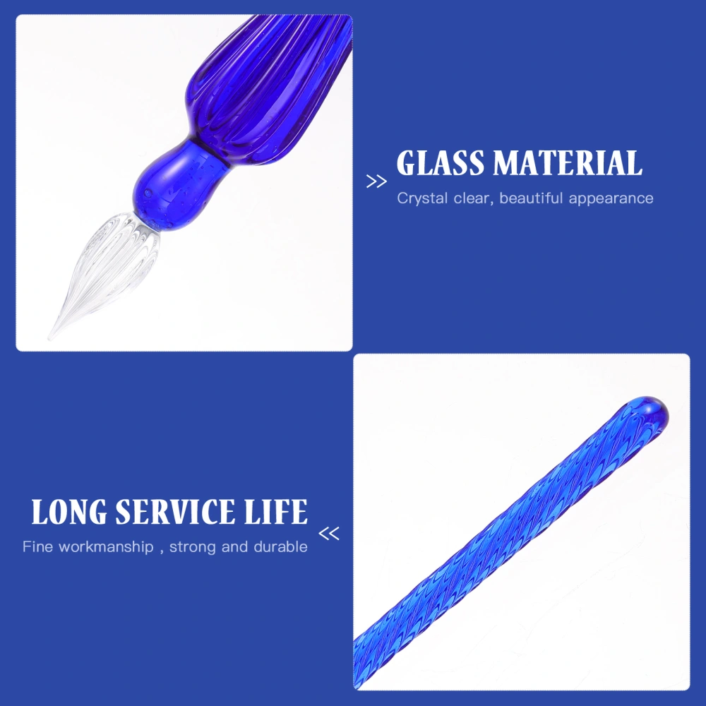 4pcs Handmade Glass Dip Pen Glass Signature Pen Calligraphy Decorations Presents