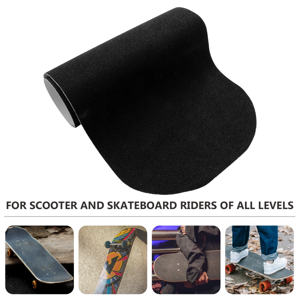 Skateboard Grip Tape Sheet Sandpaper for Rollerboard Stairs Pedal Wheelchair Size 80x20cm (Black, Random Protective Film Color)