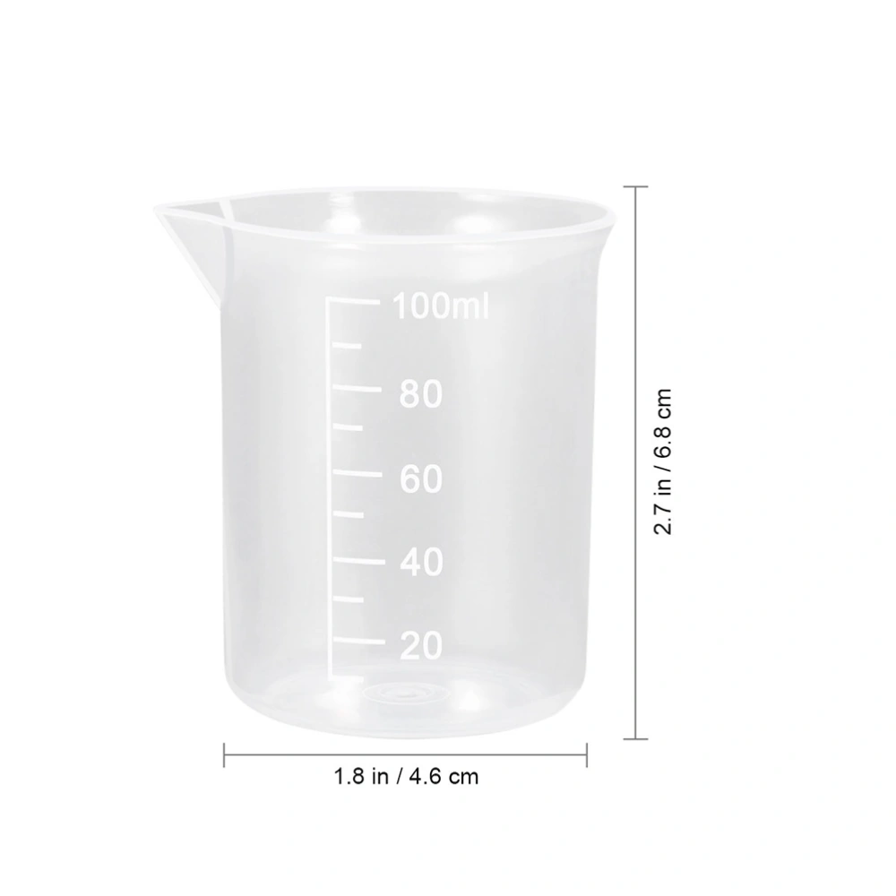 10pcs Plastic Measuring Cup Laboratory Graduated Measuring Cup Liquid Measure Cup