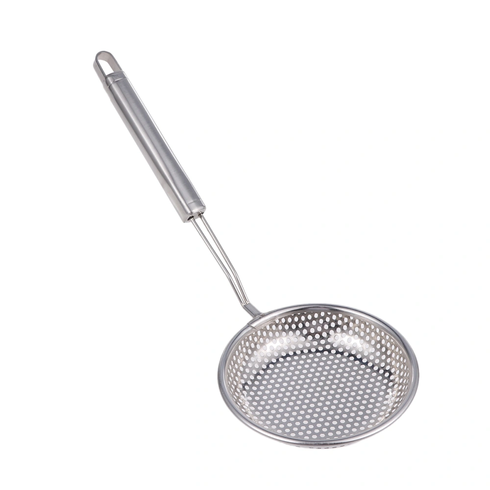 Stainless Steel Colander Scoop Hot Pot Slotted Spoon Skimmer Food Serving Ladle Frying Strainer Kitchen Utensil for Home Restaurant - 12cm (Silver)