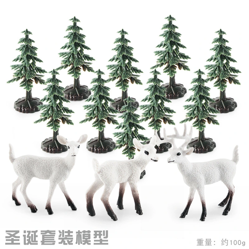 1 Set of Miniature Model Trees DIY Landscape Miniature Deer Models Sand Table Decors