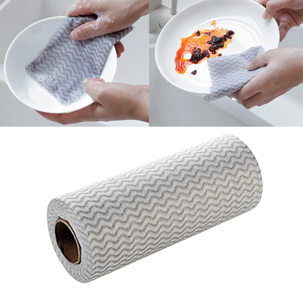 50pcs/Roll Mutipurpose Handy Wipes Cleaning Wipes Disposable Nonstick Wiping Rags Nonwovens House Cleaning Cloth Kitchen Dish Dishcloth (Random Color)