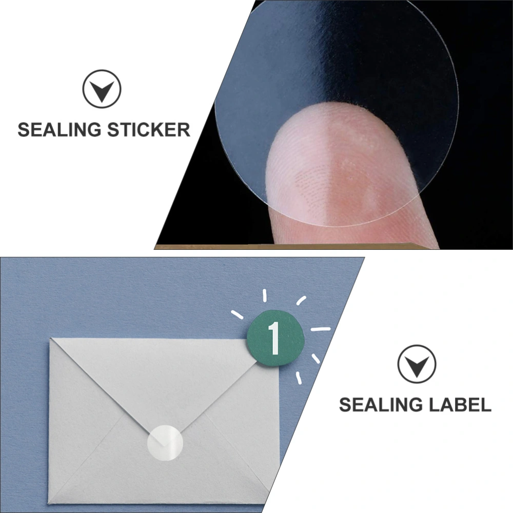 2 Rolls Transparent Envelope Sealing Stickers Self-adhesive Label Stickers