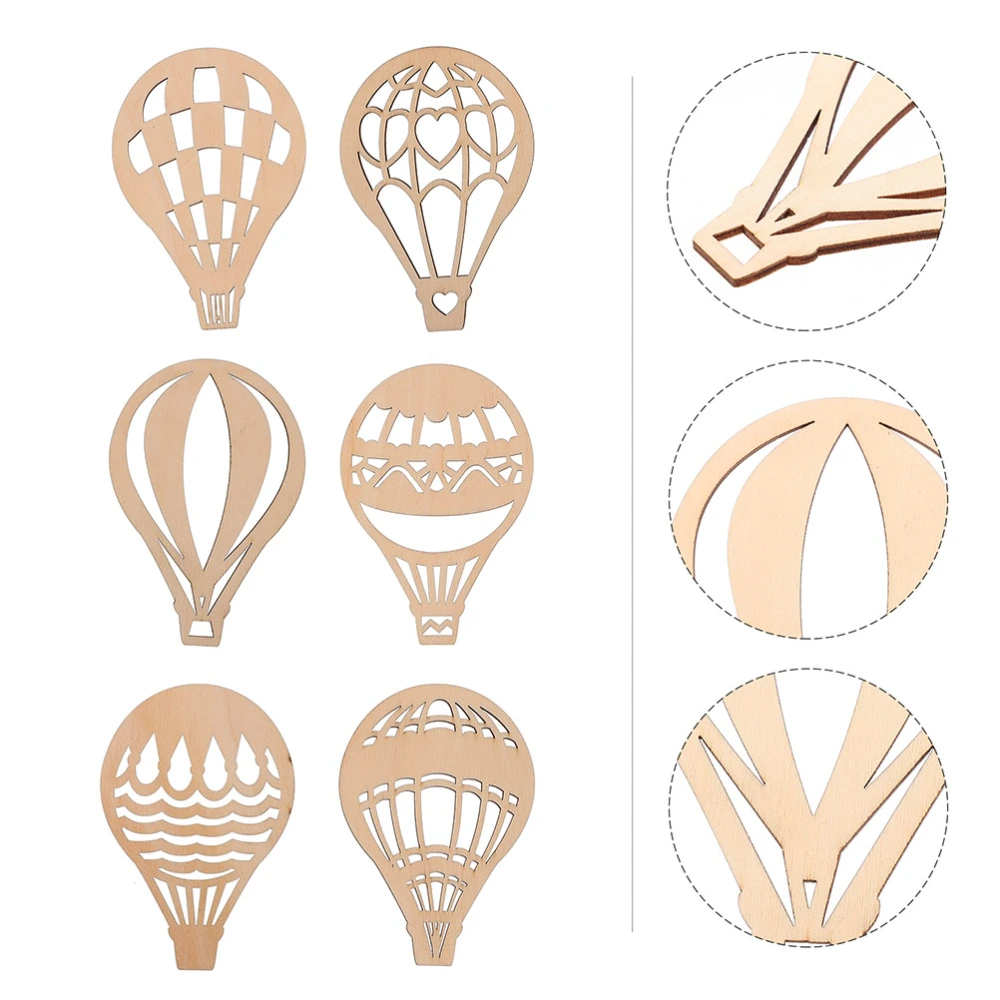 24Pcs Wooden Hot Air Balloon Design Chips Wall Hanging Pendents DIY Home Decors