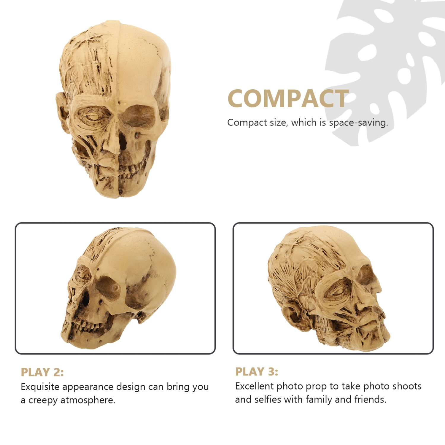 1pc Halloween Skull Adornment Realistic Muscle Skull Decor Festival Scene Decor