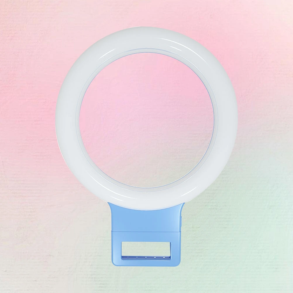 1pc LED Portable Photography Fill Lights with Clips Selfie Ring Light Supplementary Lighting Flash Light (Random Color)