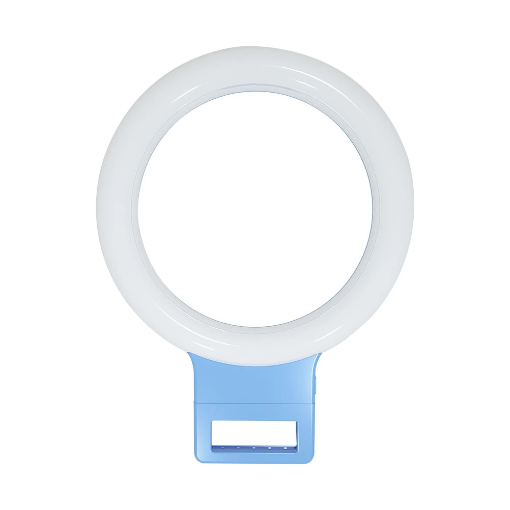 1pc LED Portable Photography Fill Lights with Clips Selfie Ring Light Supplementary Lighting Flash Light (Random Color)