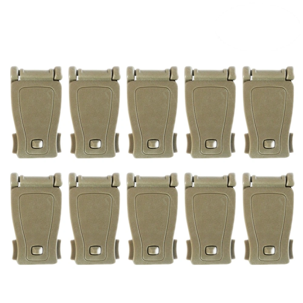 10pcs Molle Web Dominator Buckles Strap Clip Belt Keeper Tactical Strap Management Tool for Backpack Webbing (Soil Color)