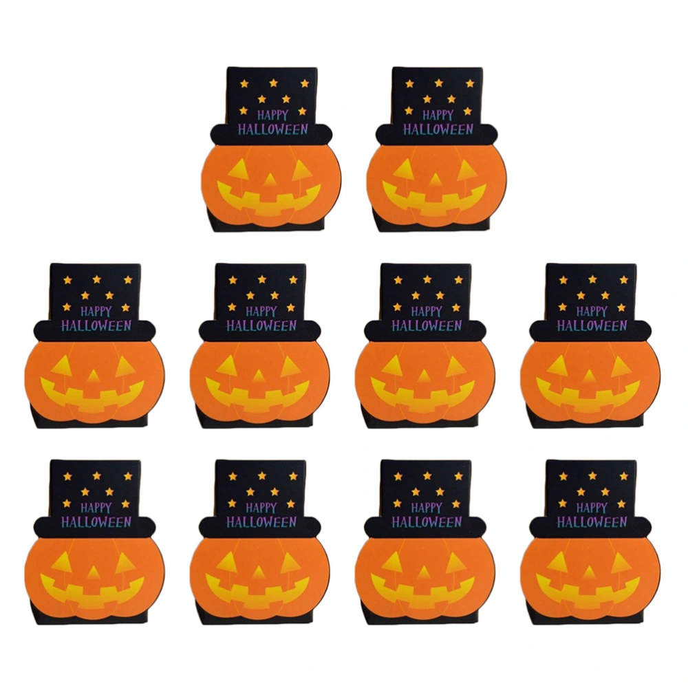 10pcs Happy Halloween Nougat Boxes Pumpkin Shape Cookie Bag DIY Gift Box Party Supplies for Candy Pastry Caramel