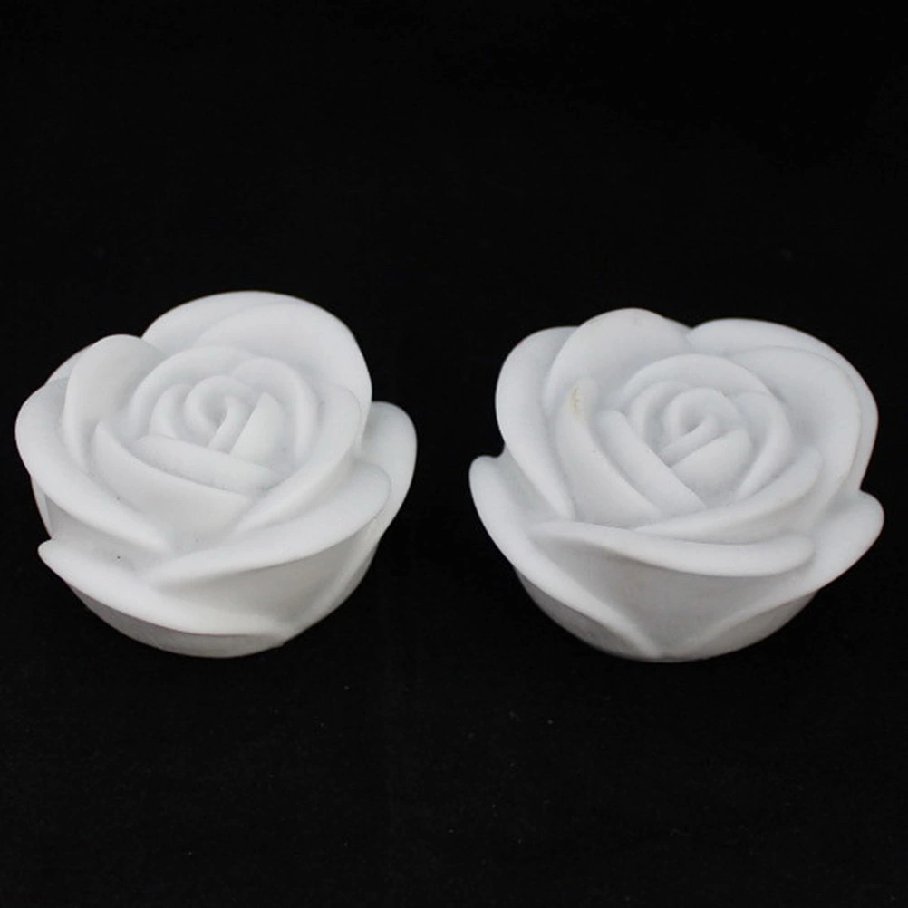 4pcs Colorful Rose Light Night Light Water Floating Rose Candle Light for Wedding Event Decoration Floating Candle Light (White)