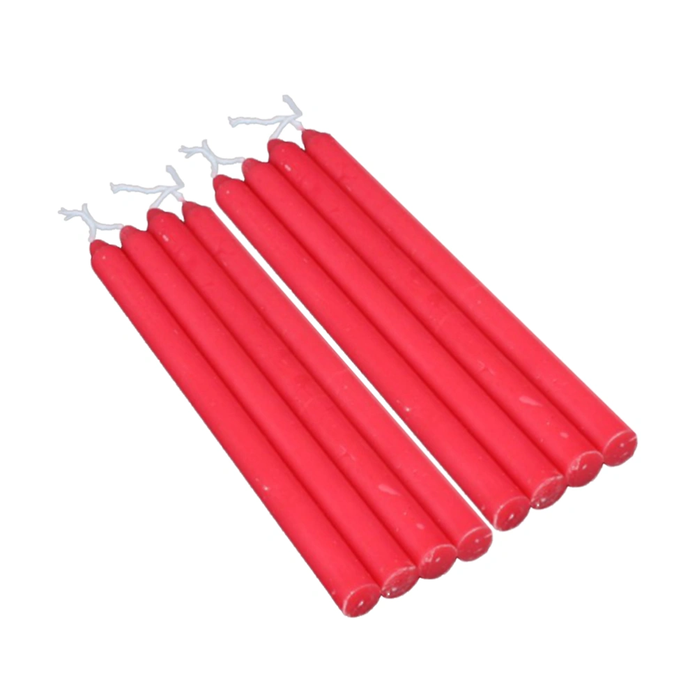 8pcs Unscented Taper Candles 6.7" Dripless Hand Poured Wax Candles for Wedding Spa Aromatherapy Party Reiki(Red)