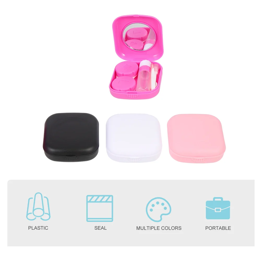 4 Sets of Contacts Lens Case Contact-lens Box Container Miniature Contacts Lens Holder