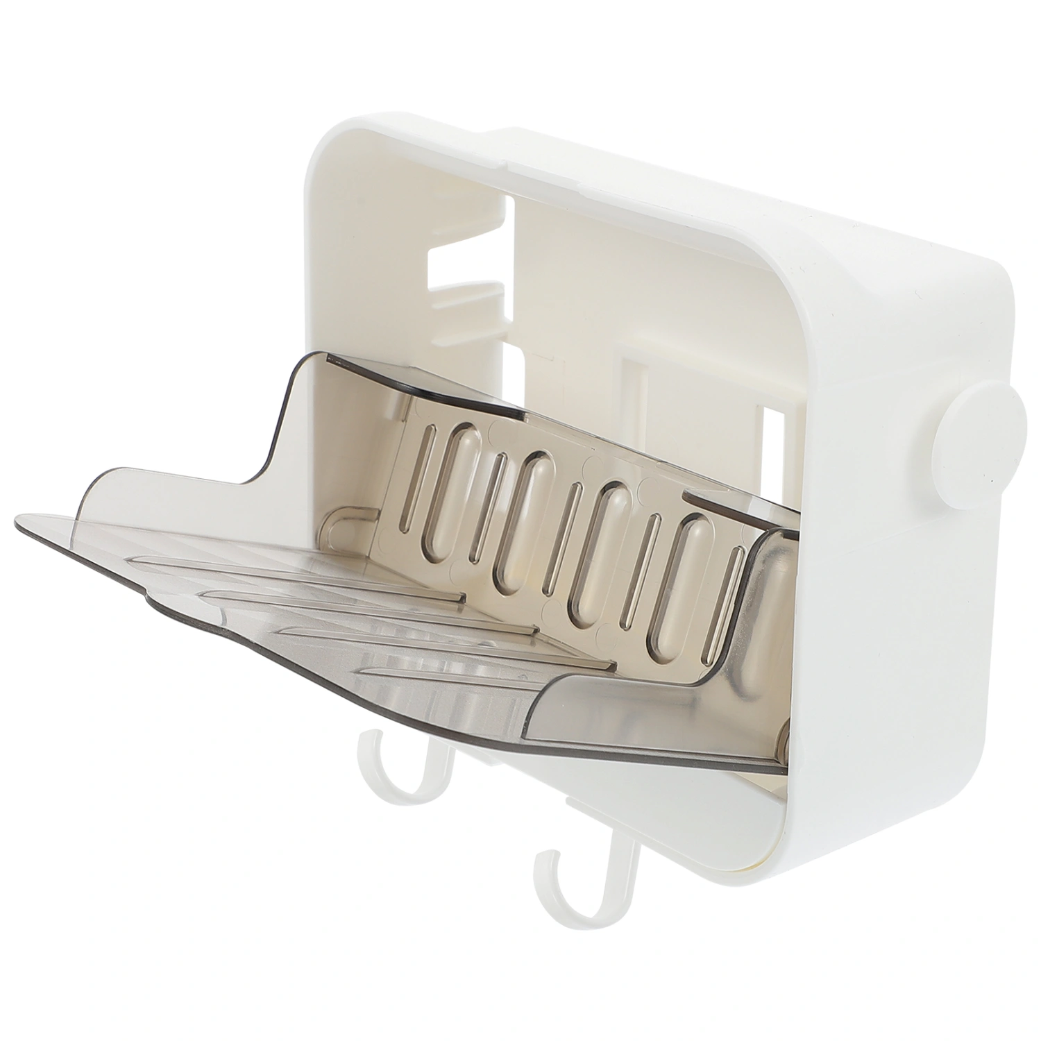 1 Set of Durable Wall Storage Rack Wall-Mounted Storage Shelf with Two Hooks
