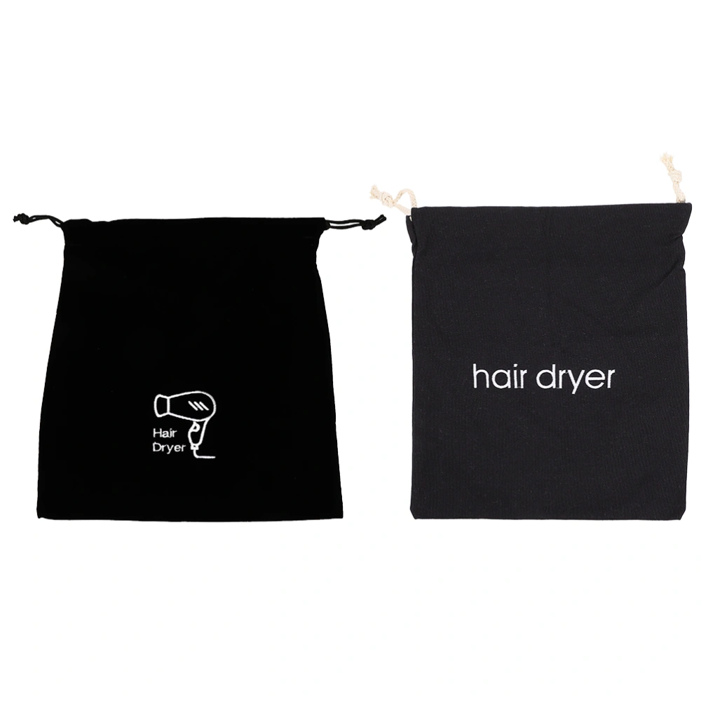 2Pcs Hair Dryer Storage Bag Canvas Waterproof Dustproof Pouch Hair Dryer Holder