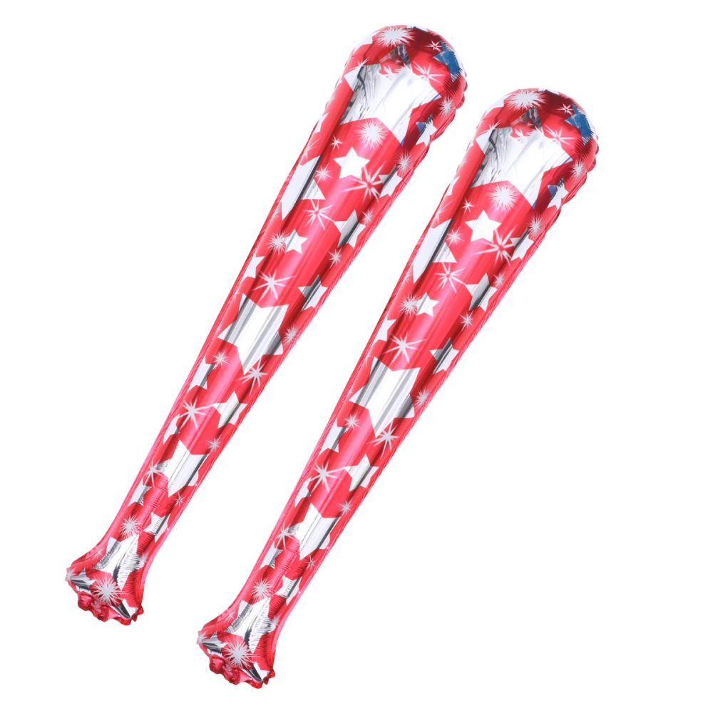 20 Pcs Inflatable Sticks Concert Noisemaker Roud Aluminum Foil Cheering Sticks Birthday Wedding Party Boom Wand Sporting Events Bar Party Favors (Red)