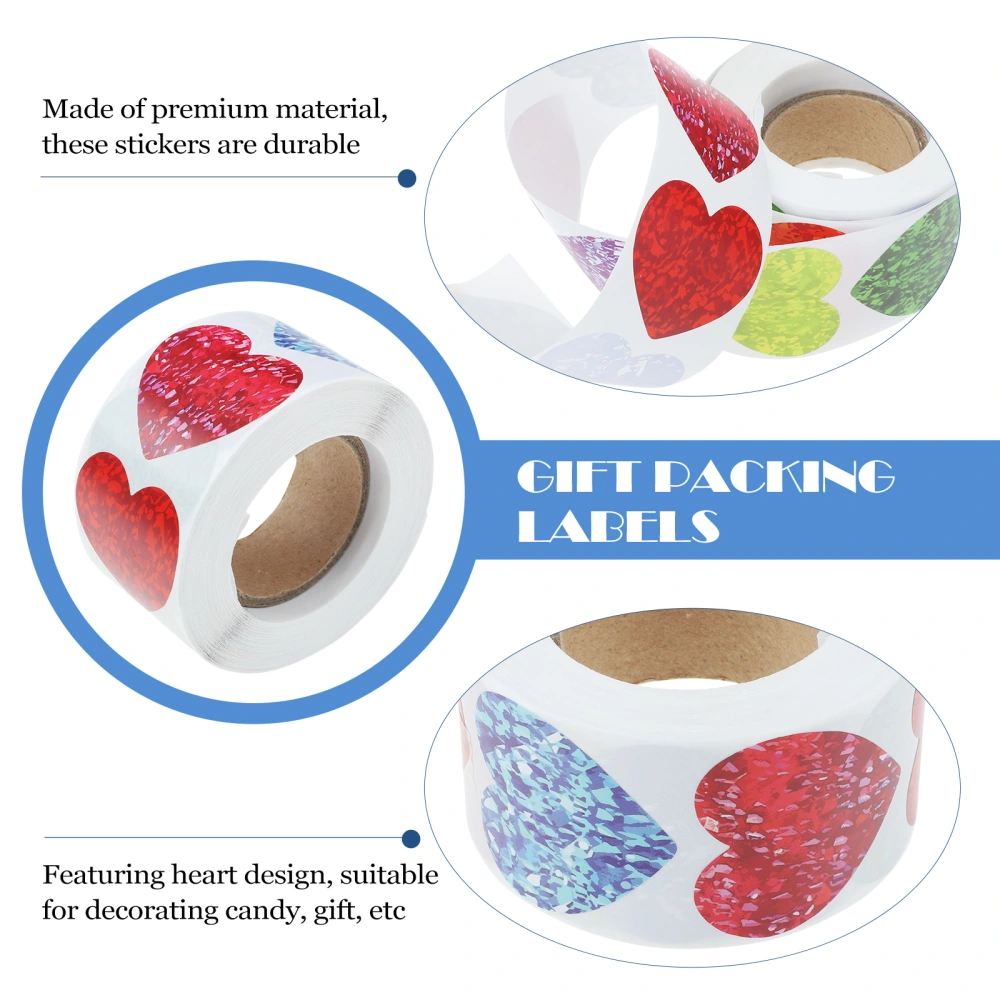 1 Roll Heart-shaped Wrapping Stickers Diy Baking Labels Gift Sealing Stickers