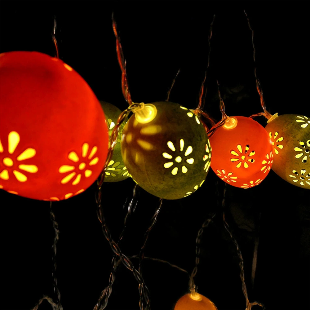 1 Set of Easter LED String Lights Hollow Eggs Shell Lamps String for Festival Party Withoout Battery (3M 20 Lamps, Random Eggshell Color)