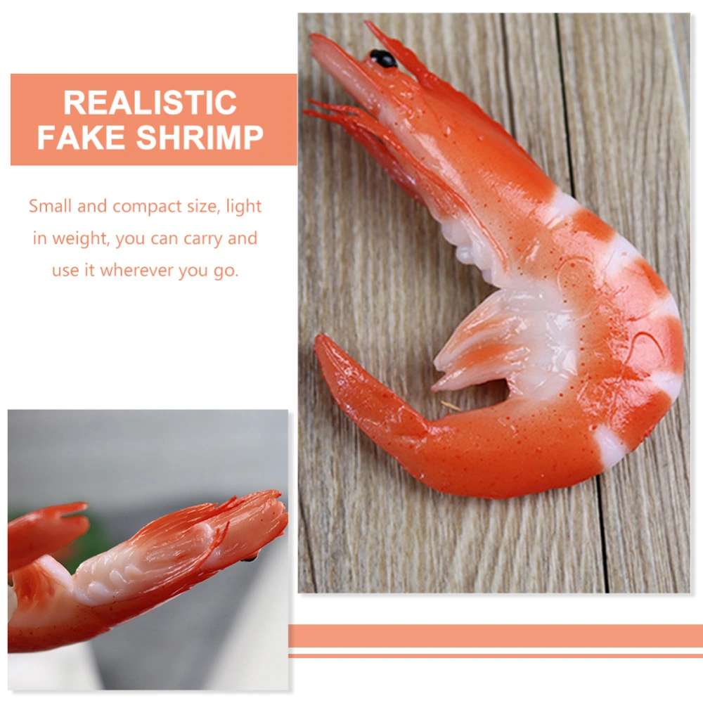 6pcs Food Models Artificial Shrimp Models Realistic Shrimp Decors Photo Props